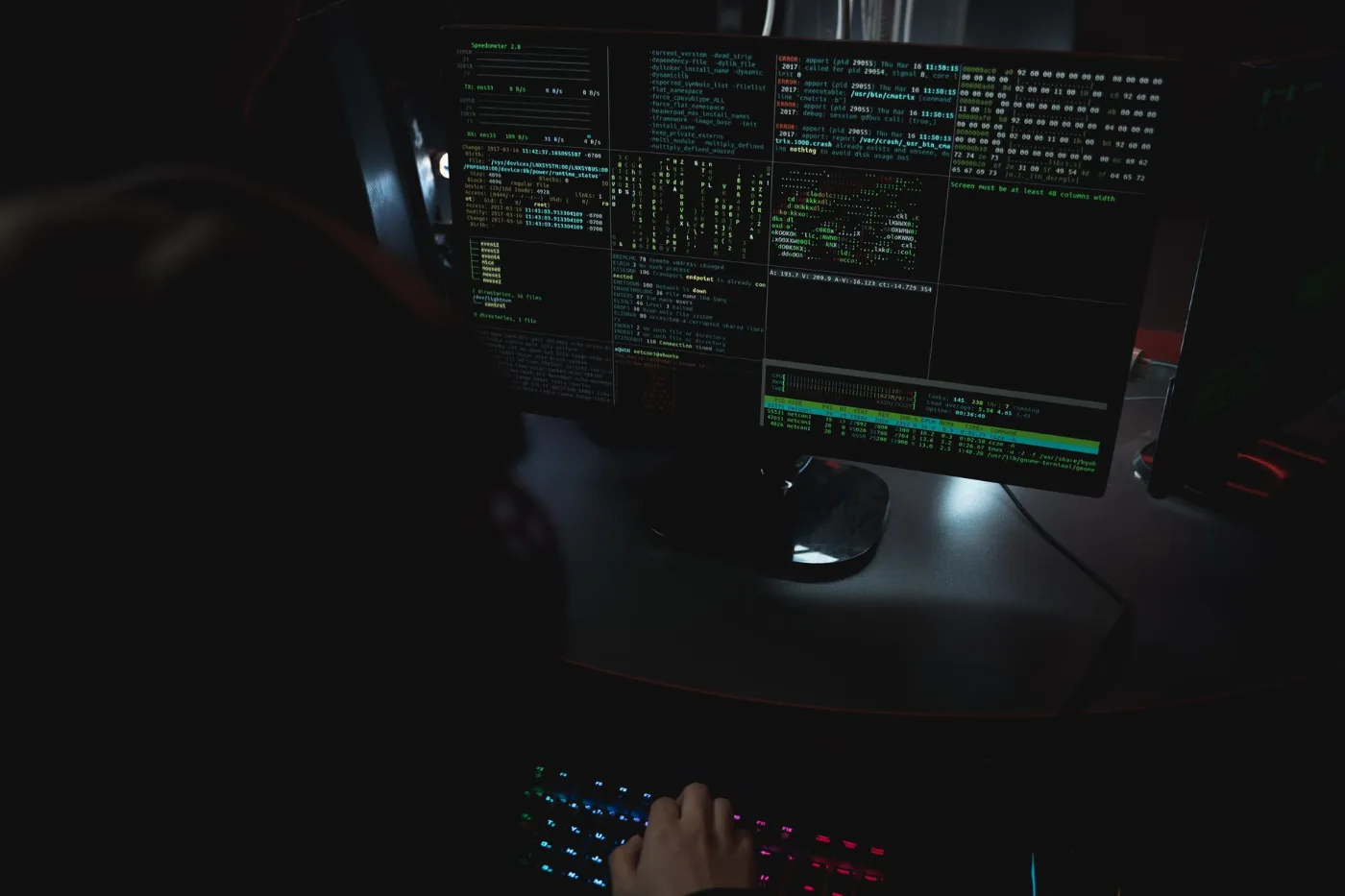 Developer working on code