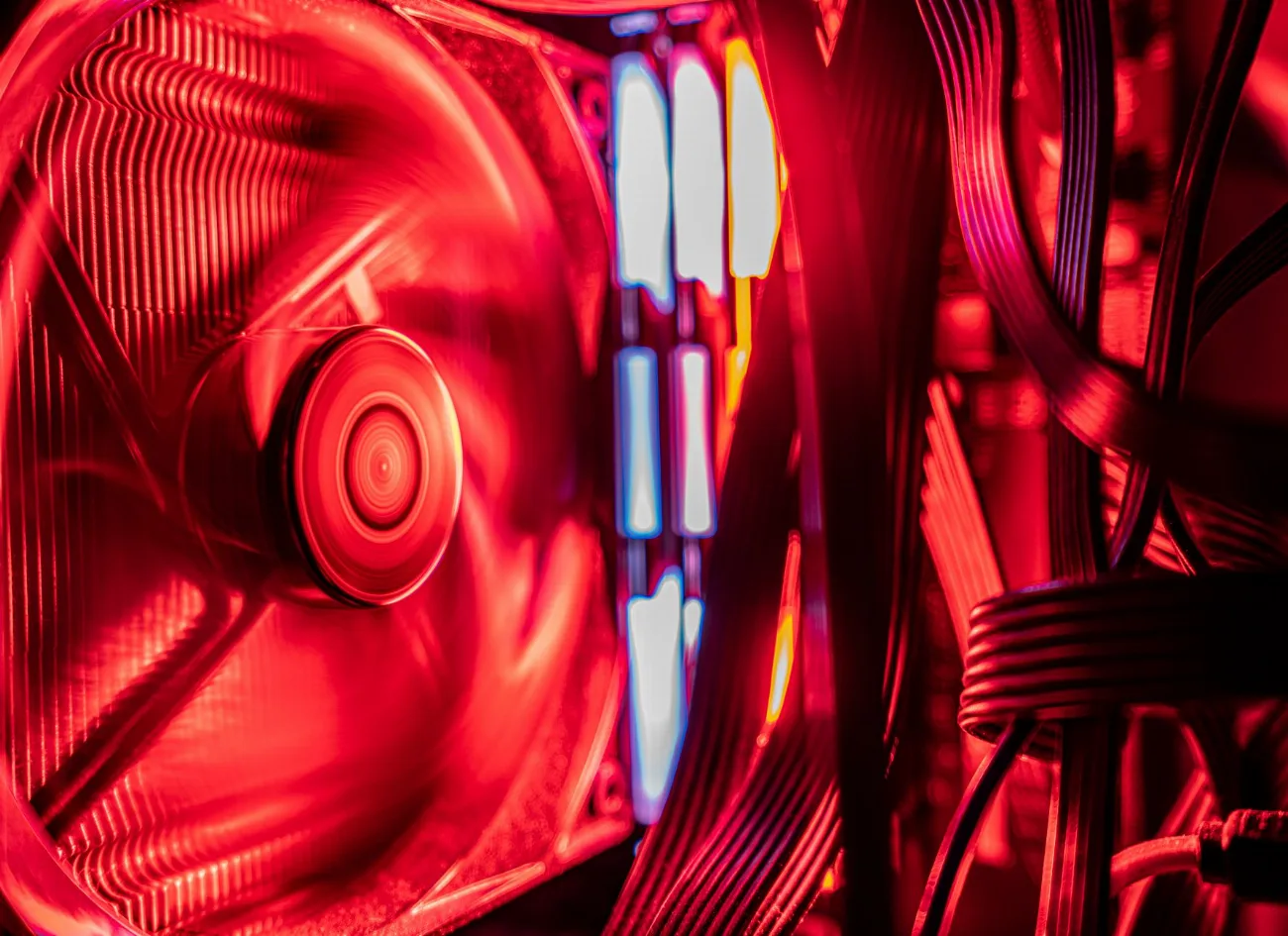 Custom gaming PC with RGB lighting