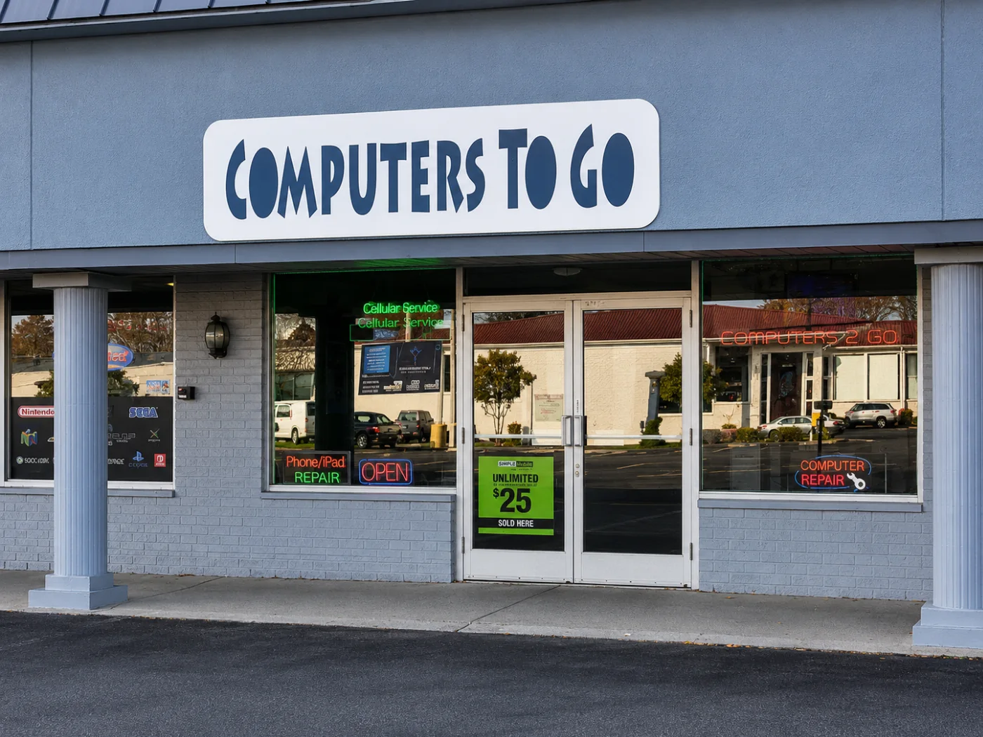 Computers To Go storefront in Saginaw, Michigan
